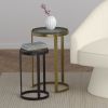 ARES-2PC ACCENT TABLE-ANTIQUE GOLD_BLACK