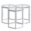 FLEUR-3PC ACCENT TABLE-SILVER