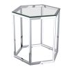 FLEUR-3PC ACCENT TABLE-SILVER