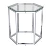 FLEUR-3PC ACCENT TABLE-SILVER