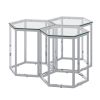 FLEUR-3PC ACCENT TABLE-SILVER