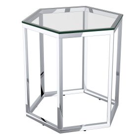 FLEUR-ACCENT TABLE-SILVER