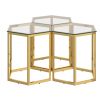 FLEUR-3PC ACCENT TABLE-GOLD