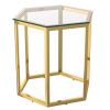 FLEUR-3PC ACCENT TABLE-GOLD