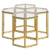 FLEUR-4PC ACCENT TABLE-GOLD