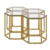 FLEUR-4PC ACCENT TABLE-GOLD