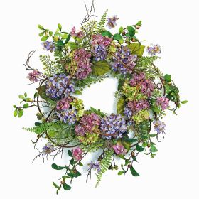 Hydrangea Wreath 22"D Cloth