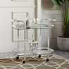 ZEDD-2-TIER BAR CART-CHROME