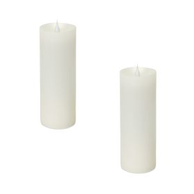 Simplux LED Pillar Candle w/Moving Flame (Set of 2) 3"D x 7"H