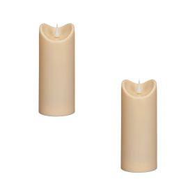 Simplux Plastic Outdoor Candle w/Moving Flame (Set of 2) 2.75"D x 7"H