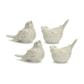 Bird Figurine (Set of 4) 6.25"H, 7"H Terracotta