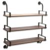 Triple Shelf Wall Rack 31.5"L, 34.25"H MDF/Metal