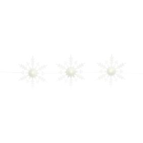 3 Lighted Snowflake Strand 18"Hx5'L Acrylic