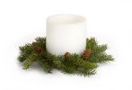 Pine Candle Wreath (Set of 4) 13"D Plastic (fits 6" candle)