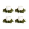 Pine Candle Wreath (Set of 4) 13"D Plastic (fits 6" candle)