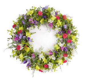 Mixed Floral Wreath 28"D Polyester/Plastic