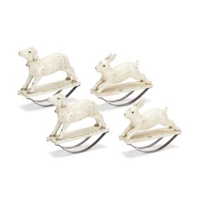 Rabbit and Lamb Rockers (Set of 4) 7"H Resin