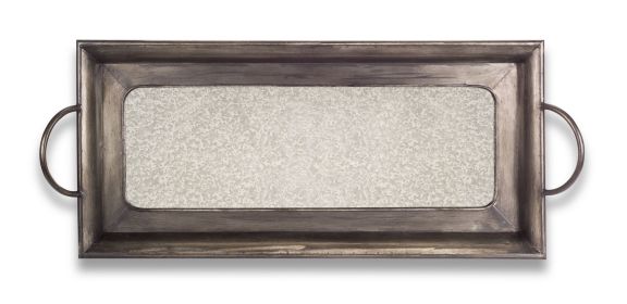 Mirror Tray 14.5" x 36.5" Metal/Glass