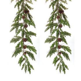 Pine and Cone Garland (Set of 2) 6'L Plastic