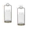 Candle Holder (Set of 2) 7.75" x 19.5"H Glass/Iron