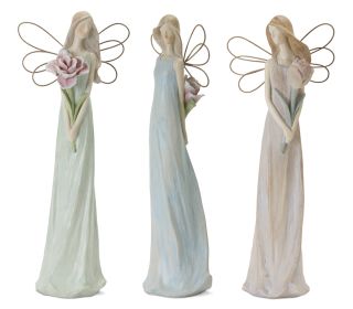 Angel (Set of 3) 13"H Resin/Stone Powder