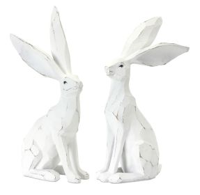 Rabbit (Set of 2) 12"H Resin/Stone Powder