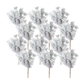 Snowy Mixed Pine Pick 16"H (Set of 12) PVC