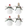 Snowman (Set of 4) 5.5"H, 6.5"H Terra Cotta