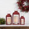 Lantern (Set of 3) 10"H, 12.75"H, 16"H Iron/Glass