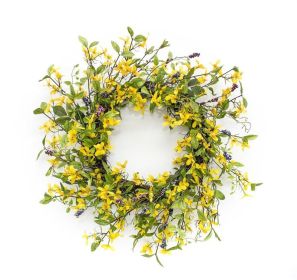 Forsythia Wreath 27"D Polyester