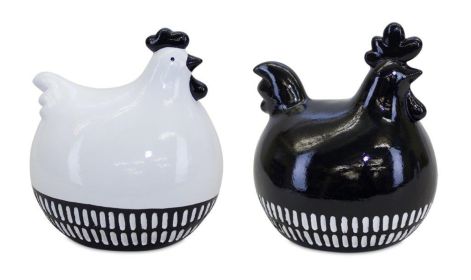 Chicken (Set of 2) 7.25"L x 8"H Terra Cotta