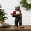 Bear w/Pine Cone Bowl 11.5"L x 21.5"H Resin