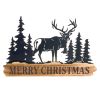 Merry Christmas Sign (Set of 2) 18"L x 11"H Metal/Wood