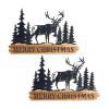 Merry Christmas Sign (Set of 2) 18"L x 11"H Metal/Wood