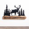 Merry Christmas Sign (Set of 2) 18"L x 11"H Metal/Wood