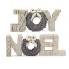 Noel and Joy (Set of 2) 8"L x 3.5"H, 9.5"L x 3.5"H Resin