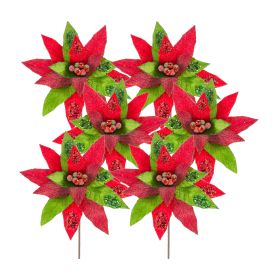 Poinsettia Stem (Set of 6) 23.5"H Polyester