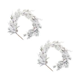 Snowy Mix Pine Garland (Set of 2) 5.5'L Plastic