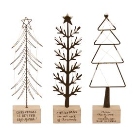 LED Christmas Tree (Set of 3) 17.75"H, 18.75"H, 18.75"H MDF 2 AAA Batteries Not Included