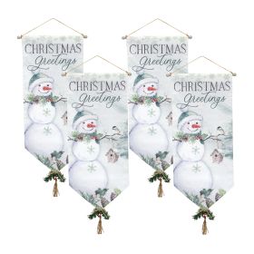 Christmas Greetings Banner (Set of 4) 33.5"L x 14.75"W Canvas