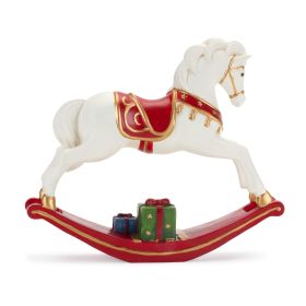 Rocking Horse w/Packages 8.5"L x 7.25"H Resin