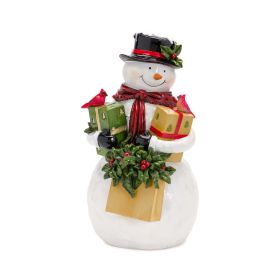 Snowman w/Packages 12.25"H Resin