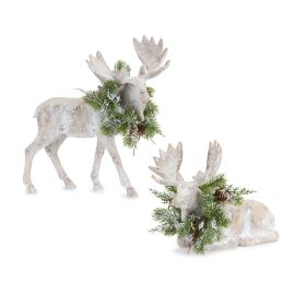 Moose (Set of 2) 11.75"L x 9"H, 12"L x 12.5"H Resin