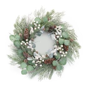 Pine and Eucalyptus Wreath 21.5"D Plastic