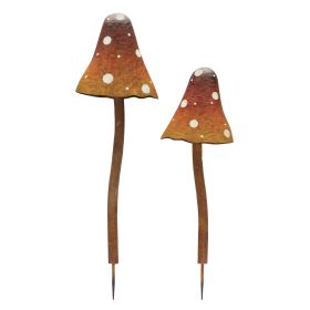 Mushroom Stake (Set of 2) 26"H, 32"H Iron