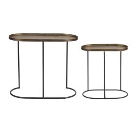 Accent Table (Set of 2) 16"L x 8.75"W x 17.75"H, 24"L x 12"W x 20.75"H Iron