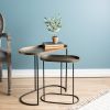 Accent Table (Set of 2) 16"L x 8.75"W x 17.75"H, 24"L x 12"W x 20.75"H Iron