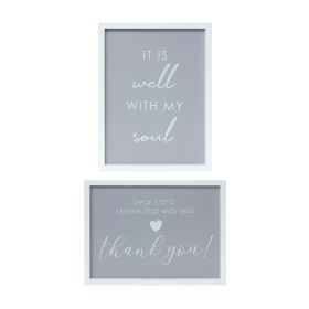 It Is Well and Thank You Plaque (Set of 2) 11.75" x 15.75" MDF