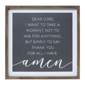 Thank You Prayer Plaque 19.75"SQ MDF