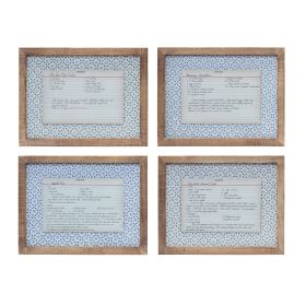 Framed Recipe Card (Set of 4) 13.5"L x 10.25"H MDF/Wood